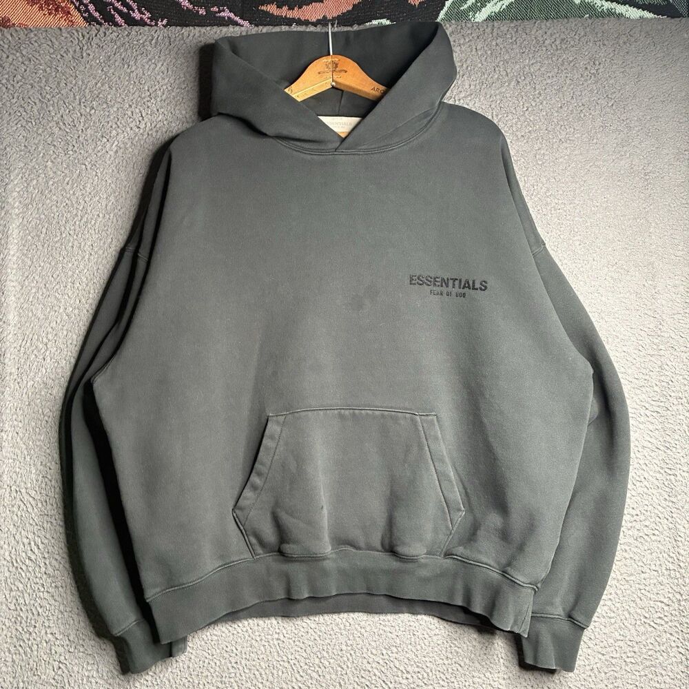 Essentials Fear Of God Pullover Hoodie Men Medium Black